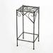 Scrolled Metal Frame Plant Stand with Square Top - Large - 26 H x 12.5 W x 12.5 L Inches