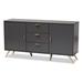 Kelson Modern Dark Grey and Gold Finished Wood 2-Door Sideboard Buffet