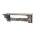 Wooden Wall Shelf with 4 Hooks and Carved Side Frame - 9.75 H x 8 W x 30 L Inches