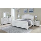 Roundhill Furniture Saline Wood Camelback Planked Bed with Dresser, Mirror, and Two Nightstands