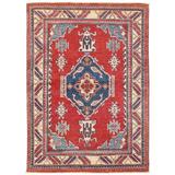 Handmade One-of-a-Kind Vegetable Dye Kazak Wool Rug (Afghanistan) - 3'4 x 4'9