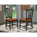 East West Furniture Dover Dining Chairs - Slat Back Wood Seat Kitchen Chairs, Set of 2, (Finish Options)