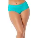 Plus Size Women's Mid-Rise Full Coverage Swim Brief by Swimsuits For All in Happy Turq (Size 24)