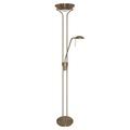 Mother and Child Floor Lamp Antique Brass 1X300 and 1X50 Watt Halogen Lamps. Dimmer Controlled