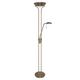Mother and Child Floor Lamp Antique Brass 1X300 and 1X50 Watt Halogen Lamps. Dimmer Controlled