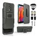 Value Pack and for LG Aristo 4+ Plus/ Tribute Royal/ Journey LTE/ Prime 2/ LG Escape Plus/ LG K30 (2019)/ LG X320/ LG Arena 2 [5 Functions in 1] Temper Glass Holster Ring Magnetic Case Belt Clip