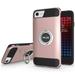 Waloo Products Dual Layer Protective Carbon Fiber Case with Ring Kickstand for All IPhone s