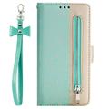 Allytech Galaxy Note 10 Case(6.3 2019) PU Leather Lace Pattern Zipper Wallet Cards Holder Cash Pocket Folio Flip Stand Shockproof Wrist Strap Purse for Girls Women for Samsung Galaxy Note 10 Green