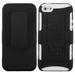 Asmyna Blacksolid White Advanced Armor Stand Protector Cover With Black Holster For Apple Iphone 5