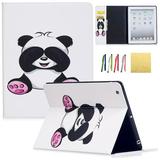 iPad 2 3 4 Case Allytech Lightweight Stand Cover Wallet Case with Card/Cash Slots for 9.7 inch Apple iPad 2 iPad 3 & iPad 4th Generation with Retina Display Shy Panda