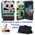 for 5.5 GreatCall Jitterbug Smart Alcatel Fierce XL Case Phone Case Designed Wallet Fold Kick stand Hybrid Pocket Purse Screen Flip Cover Panda