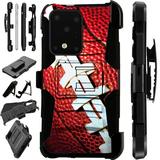 WORLD ACC LuxGuard Holster Compatible with Samsung Galaxy S20 Ultra Case Hybrid Phone Cover (Football)