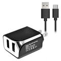 SOGA Rapid Home Travel Wall Charger + Type C USB Adapter for Cell Phones - Alcatel 7 / REVVL 2 Plus