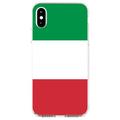 DistinctInk Clear Shockproof Hybrid Case for iPhone X / XS (5.8 Screen) - TPU Bumper Acrylic Back Tempered Glass Screen Protector - Italy Flag Red White Green - Love of Italy