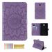 Galaxy Tab A 8.0 2018 Case Dteck Slim Fit Embossed Flower Pattern PU Leather Folio Stand Case with Card Holders Cover for Samsung Galaxy Tab A 8 inch 2018 Release SM-T387 Tablet Purple
