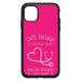 DistinctInk Custom SKIN / DECAL compatible with OtterBox Symmetry for iPhone 11 (6.1 Screen) - Hot Pink Nurse Stethoscope Heart - Show Your Support for Nurses