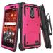 LG Grace /LG Harmony/LG V5 / LG K20 Plus /LG K10 2017 M250 (T-Mobile)/LG K20 V (Verizon) /L59BL L58VL VS501 Case with Clip Heavy Duty Holster Full Body Coverage [Built in Screen Protector] Hot Pink