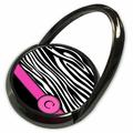 Letter C monogrammed black and white zebra stripes animal print with hot pink personalized initial Phone Ring phr-154274-1