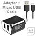 Accessory Kit 2 in 1 Charger Set For LG 500G Cell Phones [2.1 Amp USB Home Charger + 5 Feet Micro USB Cable] Black