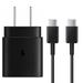 Original Samsung 25W Super Fast Charger And USB C Cable Compatible with Galaxy Book 12 - Samsung wall charger with 25 Watt Super fast charge capability + USB-C to USB-C Cable 3FT Black
