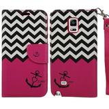 Galaxy Note 4 Case SOGAÂ® PU Leather Magnetic Flip Design Wallet Case for Samsung Galaxy Note 4 - Pink Chevron