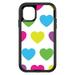 DistinctInk Custom SKIN / DECAL compatible with OtterBox Defender for iPhone 11 Pro MAX (6.5 Screen) - White Multi Color Hearts