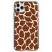 DistinctInk Clear Shockproof Hybrid Case for iPhone 11 Pro (5.8 Screen) - TPU Bumper Acrylic Back Tempered Glass Screen Protector - Brown Tan Beige Giraffe Skin Spots - Animal Print