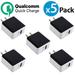 5-Pack FREEDOMTECH 3.0 Quick Charge Certified 18W Fast Rapid USB Wall Charger Adapter For Apple iPhone X iPhone 8 Plus Samsung Galaxy S8 S9+ Plus Note 9 Note 8 Galaxy S7 Edge LG G7 Google Pixel 2 XL