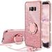 Galaxy S8 Plus Case Glitter Cute Phone Case Girls with Kickstand Bling Diamond Rhinestone Bumper Ring Stand Sparkly Luxury Soft Protective For Samsung Galaxy S8 Plus Case for Girl Women - Rose Gold