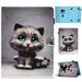 Dteck Universal 7.5-8.5 inch Tablet Case Multi-Angle Stand Flip Wallet Case with Cards Slots Magnetic Buckle Cover For iPad Mini Kindle Galaxy Tab & Other 7.5-8.5 inch Tablet Pet Cat