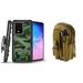 Bemz Armor Samsung Galaxy S20 Ultra 6.9 inch Case Bundle: Heavy Duty Rugged Holster Combo Protection Cover with 600D Waterproof Nylon Material Storage Pouch - (Army Green Camo/Khaki)