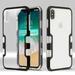 Apple iPhone Xs Max (6.5 in) Phone Case Tuff Hybrid Shockproof Impact Rubber Dual Layer Hard Soft Protective Hard Case Cover Transparent Clear Black Phone Case for Apple iPhone Xs Max