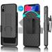 Njjex for Apple iPhone XR XS Max X XS 6 6s 7 8 Plus Cases Holster Belt Njjex Hard Shell [Built-in Kickstand] Holster Locking Belt Swivel Clip Defender Secure Slim Phone Case Cover -Black