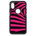 DistinctInk Custom SKIN / DECAL compatible with OtterBox Commuter for iPhone X / XS (5.8 Screen) - Black Hot Pink Zebra Skin Stripes