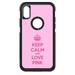 DistinctInk Custom SKIN / DECAL compatible with OtterBox Commuter for iPhone XR (6.1 Screen) - Keep Calm and Love Pink