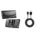 Bemz Accessory Bundle for Alcatel TCL LX 1X Evolve idealXTRA - PU Leather Belt Holster Card Slot Carry Case (Black) with Durable Fast Charge/Sync Micro USB Charger Cable (3.3 Feet) and Atom Cloth