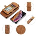 Njjex Vertical PU Leather Phone Holster Pouch with Belt Loop Carrying Case for Apple iPhone XR X XS Max 6 SE Samsung Google HTC LG Sony Nokia Alcatel Motorola up to 6.5 display -Brown