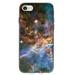 DistinctInk Clear Shockproof Hybrid Case for iPhone 7 8 SE (2020 Model) 4.7 Screen TPU Bumper Acrylic Back Tempered Glass Screen Protector - Blue Pink Orange Carina Nebula - Show Love of Astronomy