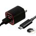 18W USB Adaptive Fast Home Charger 6ft Type-C Turbo Cable Smart Detect Adapter Travel Wall AC Power Long USB-C Sync Wire [Black] Compatible With LG V50 ThinQ 5G G8 ThinQ