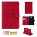 Galaxy Tab A 8.0 2018 Case Dteck Slim Fit Embossed Flower Pattern PU Leather Folio Stand Case with Card Holders Cover for Samsung Galaxy Tab A 8 inch 2018 Release SM-T387 Tablet Red