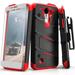 ZIZO BOLT Series LG Aristo 2 Case Military Grade Drop Tested with Tempered Glass Screen Protector Holster LG Fortune 2 BLACK RED