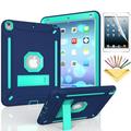 iPad Pro 10.5 Case iPad Air 3rd Generation Case Dteck Heavy Duty Shockproof Three Layer Plastic and Silicone Protective Cover with Kickstand Free Soft Screen Protector Film Navy/Mint