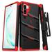 ZIZO BOLT Series for Samsung Galaxy Note 10 Case | Heavy-duty Military-grade Drop Protection w/ Kickstand Included Belt Clip Holster Lanyard (Black/Red)