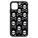 DistinctInk Custom SKIN / DECAL compatible with OtterBox Commuter for iPhone 11 Pro MAX (6.5 Screen) - Black White Skulls Pattern