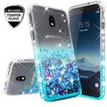 Compatible for Samsung Galaxy J7 (2018) J737 / Galaxy J7 Refine/Galaxy J7 Star/Galaxy J7 V 2nd Gen/Galaxy J7 Aero J737V / J7 Top / J7 Crown Case with Temper Glass Screen Protector Clear/Teal