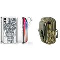 BC [TriMax Series] Case for Apple iPhone 11 6.1 inch Bundle: Full Body Cover with Self-Healing Gel Screen Protector and 600D Waterproof Nylon Material Pouch - (Tribal Elephant/ACU Pixel Camo)