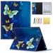 iPad 2 3 4 Case Allytech Lightweight Stand Cover Wallet Case with Card/Cash Slots for 9.7 inch Apple iPad 2 iPad 3 & iPad 4th Generation with Retina Display Blue Butterfly
