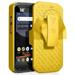 Case with Clip for CAT S48c Nakedcellphone [Yellow] Kickstand Cover with [Rotating/Ratchet] Belt Hip Holster Combo for Caterpillar CAT S48c Phone (Verizon Sprint Unlocked)