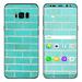 Skin Decal For Samsung Galaxy S8 Plus / Teal Baby Blue Brick Wall