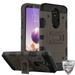 LG Stylo 5 Phone Case Holder Stand Protective Armor Tuff Hybrid impact Rubber Hard Shell Dual Layer TPU Shockproof Rugged Bumper Cover with Built-in Kickstand Protective Cover Gray Case For LG Stylo 5